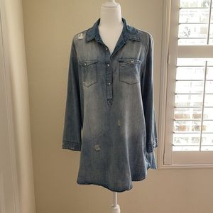 Denim Ling sleeve shirt dress